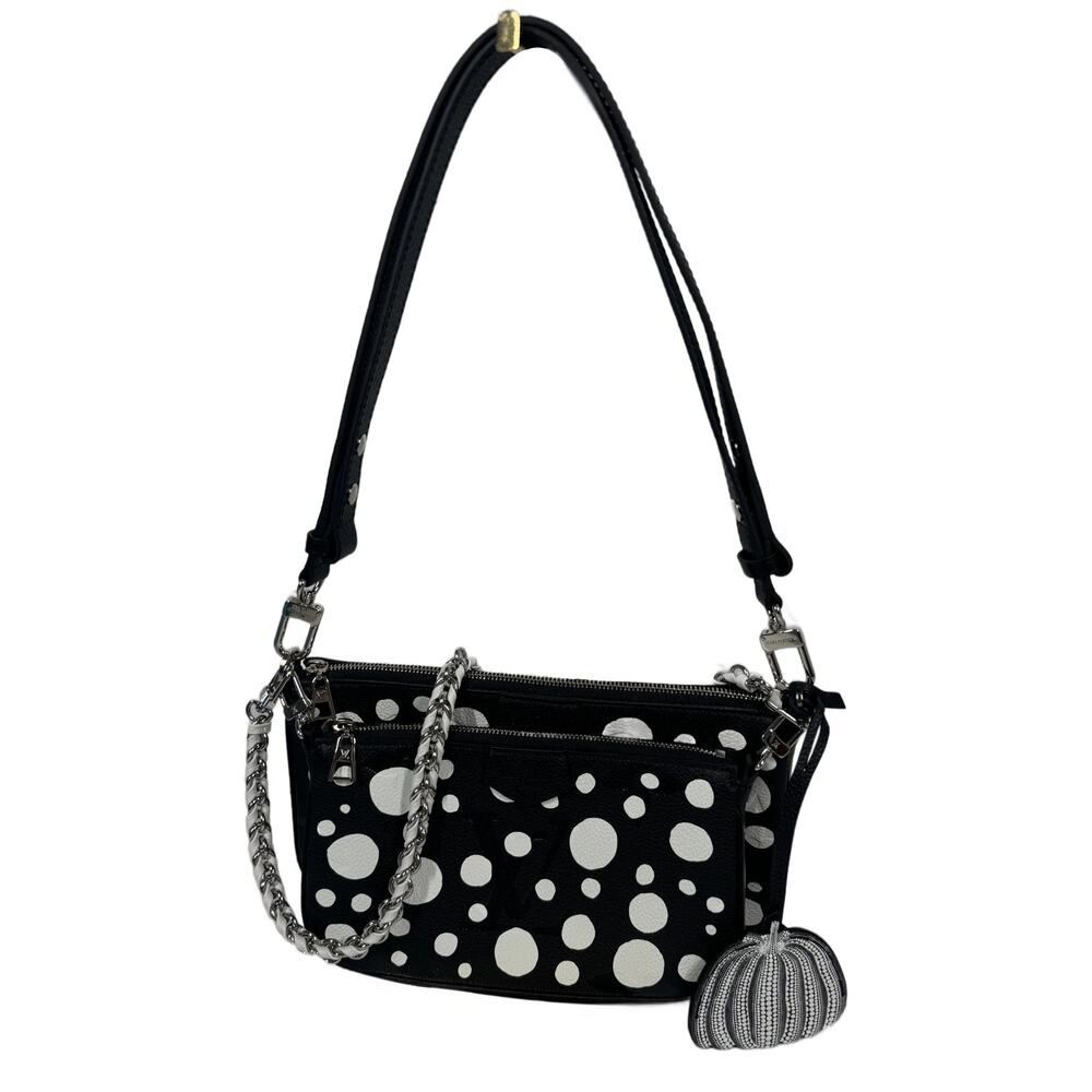 Louis Vuitton Black & White Infinity Dots Leather Multi Pochette Accessoires